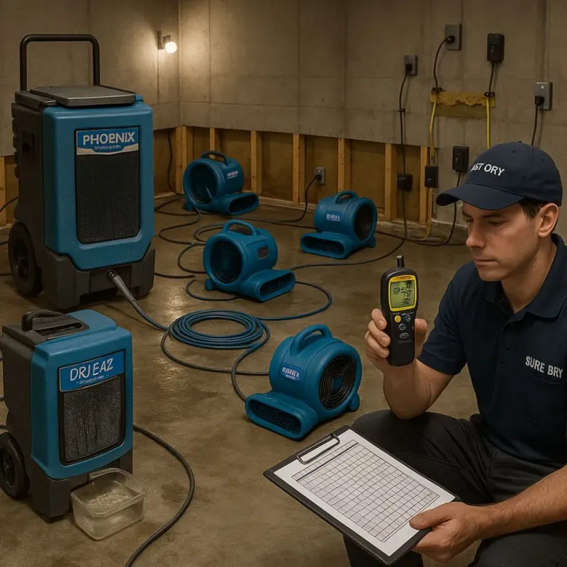Structural Drying and Dehumidification process in Keystone, FL